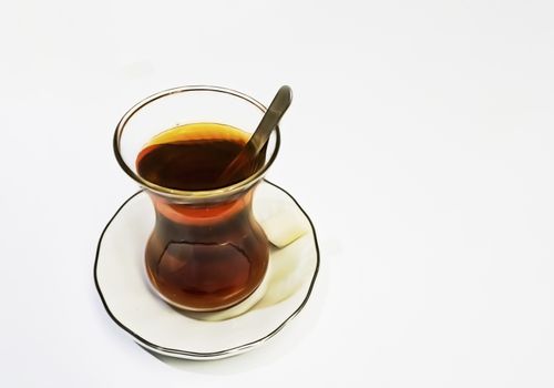 ready to drink traditional turkish tea in glass cup