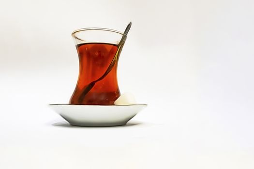 ready to drink traditional turkish tea in glass cup