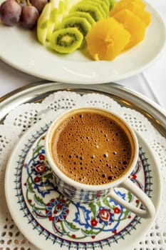 traditional turkish coffee in cup