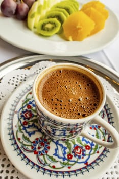 traditional turkish coffee in cup