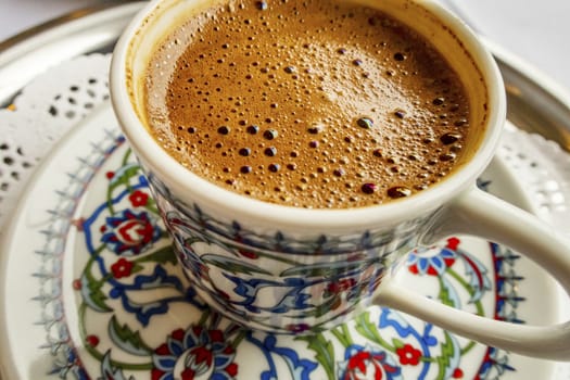 traditional turkish coffee in cup
