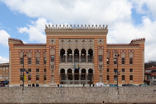 Sarajevo, Bosnia and Herzegovina - 27 February 2019: City Hall