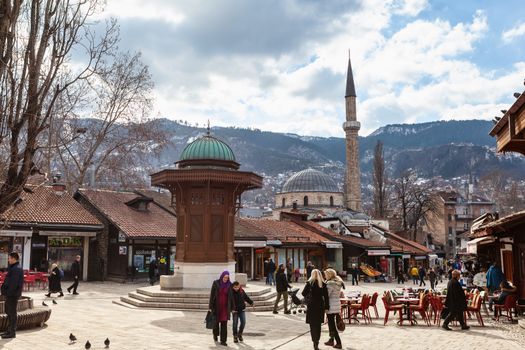 Sarajevo, Bosnia and Herzegovina - 27 February 2019: Bascarsija