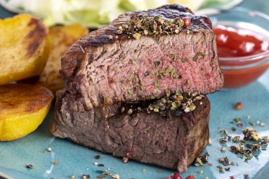 grilled steak on a plate