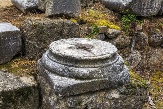 Ancient ruins in Dion site, Greece.