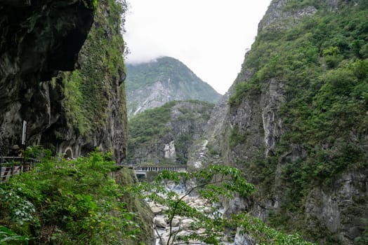 The view of Taroko national park mountain hill (Taroko gorge scenic area) in Taiwan.