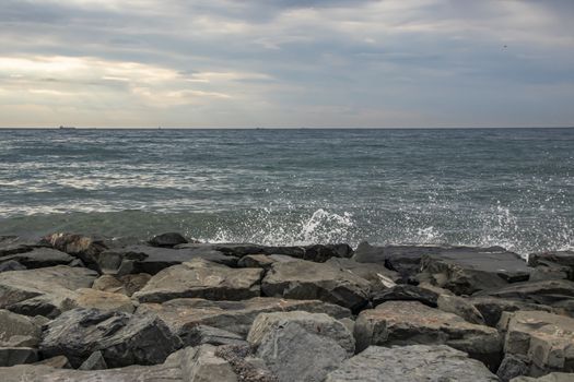 wavy sea view in nature for background and wallpaper