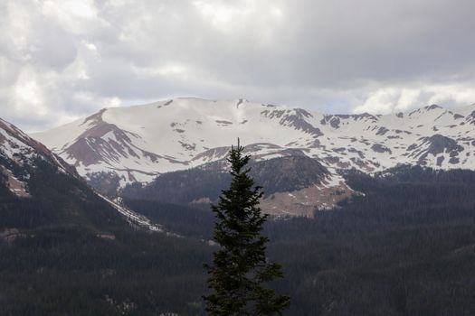 A view of the side of the Colorado mountain. High quality photo