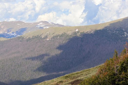 A view of the side of the Colorado mountain. High quality photo