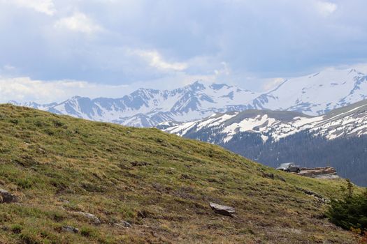 A view of the side of the Colorado mountain. High quality photo