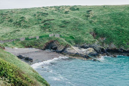 Afternoon view over Dale Princess port starting point in St. Brides Bay from the coastal path in Martin's Haven in Pembrokeshire, West Wales UK.