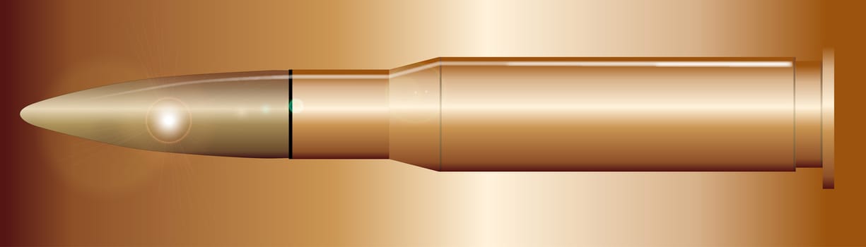A rifle bullet isolated over a matal background