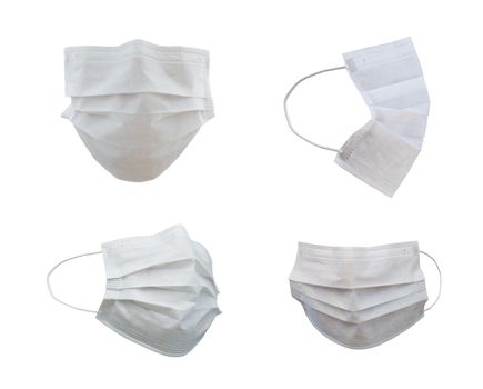Collection of Medical Face Masks At Different Angles.