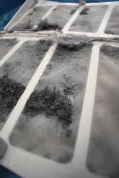 A small amount of lint in a dryer filter