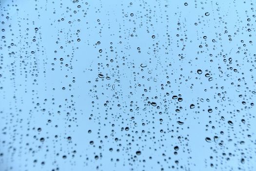 Rain droplets on glass