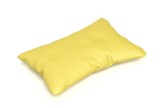 Comfortable yellow pillow isolated on white background