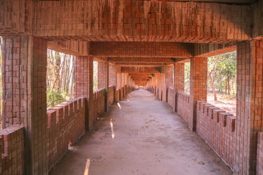 unfinished building construction from bricks