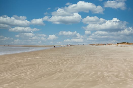 Large expanse of empty beach on a nice winter day