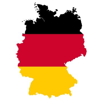 A Germany map on white background with clipping path