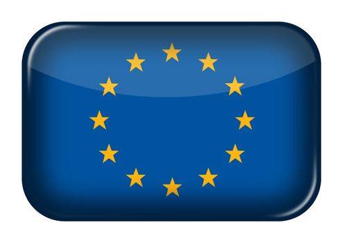 A European Union flag web icon rectangle button with clipping path