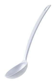 A white serving spoon ladle on white with clipping path
