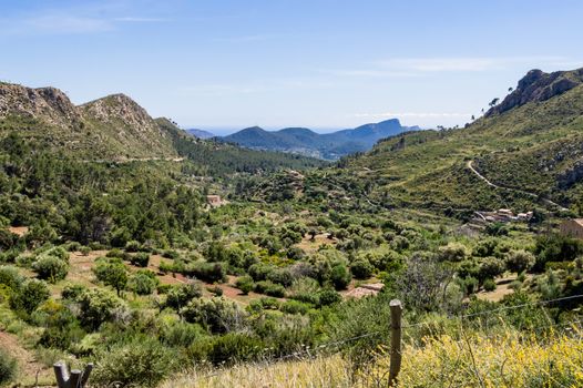 View of the road from las comas to Palma de Mallorca