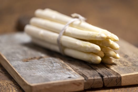 closeup of white asparagus