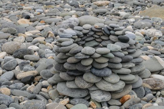 The concept group of gravel stones at stone beach in Hualien, Taiwan.