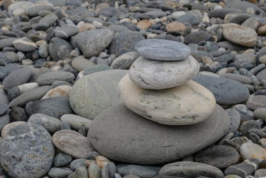 The concept group of gravel stones at stone beach in Hualien, Taiwan.