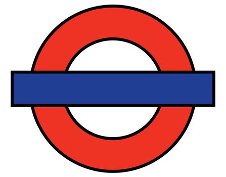 A depiction of the London Underground but with a blank plate