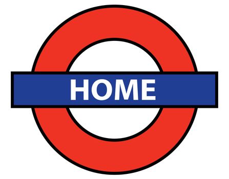 A depiction of the London Undergroundbut with the word HOME.
