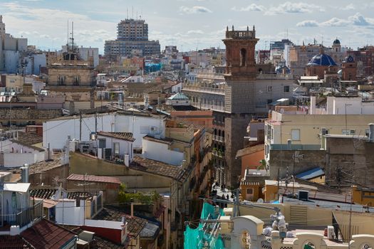 Skyline of the historic area in a city