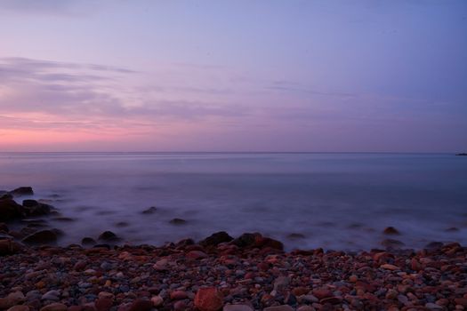 Sunrise in the Mediterranean quiet long exposure