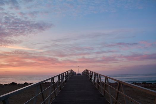 Footbridge in the threat to the Mediterranean Sea