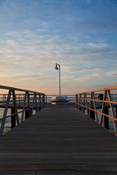 Footbridge in the threat to the Mediterranean Sea