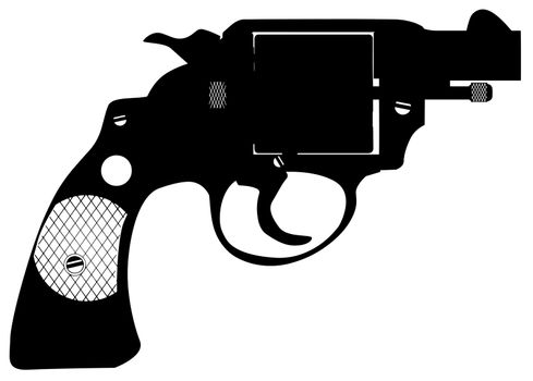 A police detectives revolver isolated on a black background