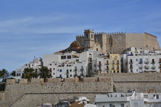 Picturesque castle on the seashore. Colors of nature