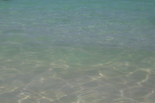 Close-up of crystal clear and turquoise water. Caribbean waters