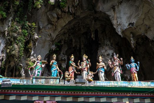 Colorful statue of Hindu God in Batu caves Indian Temple, Kuala Lumpur, Malaysia