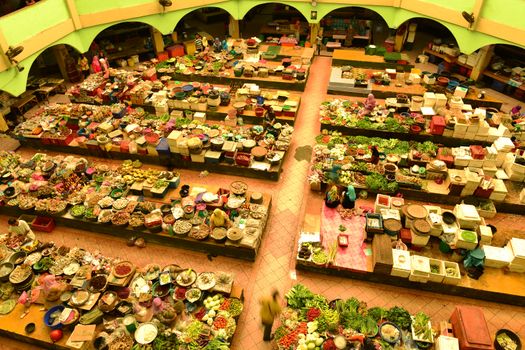 Vegetable market in Kota Bharu, Pasar Siti Khadijah Kelantan, Malaysia, Asia.