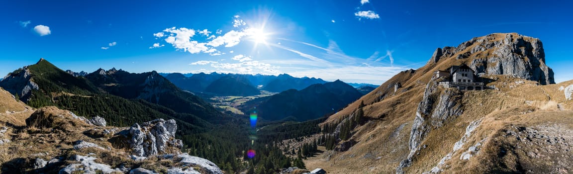 Beautiful mountain tour to the Aggenstein at sunset in the Tannheimer Tal