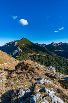 Beautiful mountain tour to the Aggenstein at sunset in the Tannheimer Tal