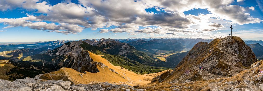 Beautiful mountain tour to the Aggenstein at sunset in the Tannheimer Tal