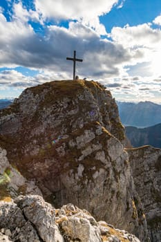 Beautiful mountain tour to the Aggenstein at sunset in the Tannheimer Tal