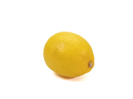 The close up of  fresh yellow lemon organic food on white background.