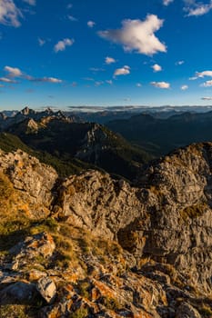 Beautiful mountain tour to the Aggenstein at sunset in the Tannheimer Tal