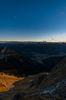 Beautiful mountain tour to the Aggenstein at sunset in the Tannheimer Tal