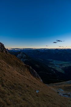 Beautiful mountain tour to the Aggenstein at sunset in the Tannheimer Tal