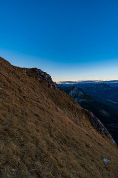 Beautiful mountain tour to the Aggenstein at sunset in the Tannheimer Tal