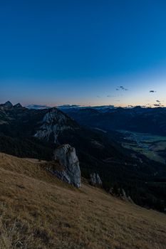 Beautiful mountain tour to the Aggenstein at sunset in the Tannheimer Tal